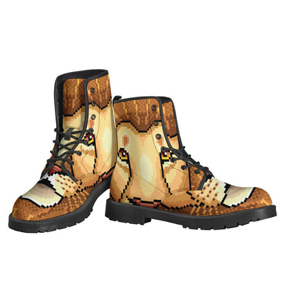 Groovy Leather Boots for Free Spirits: The Leo Pixel Print Collection - 3