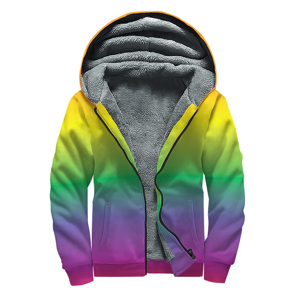 LGBT Pride Rainbow Gradient Sherpa-Lined Hoodie for the Free-Spirited Hippie - 1