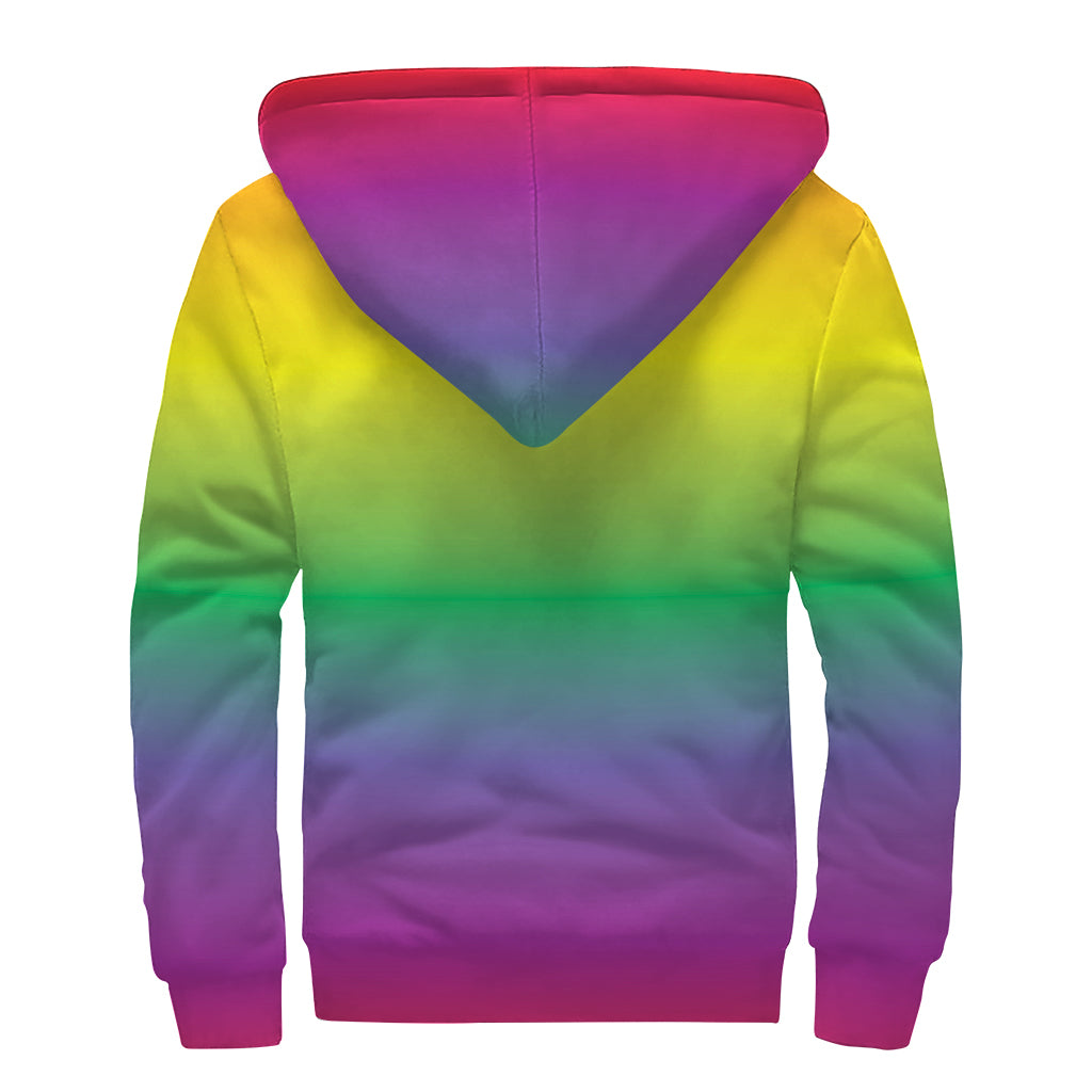 LGBT Pride Rainbow Gradient Sherpa-Lined Hoodie for the Free-Spirited Hippie - 2