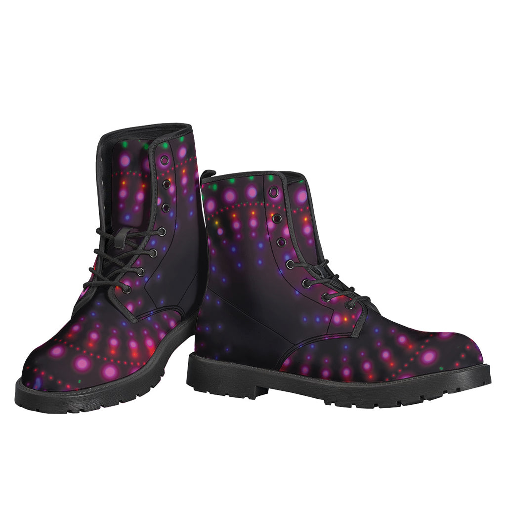 Peaceful Prints: Hippie Leather Lightweight Boots for Free Spirits - 3