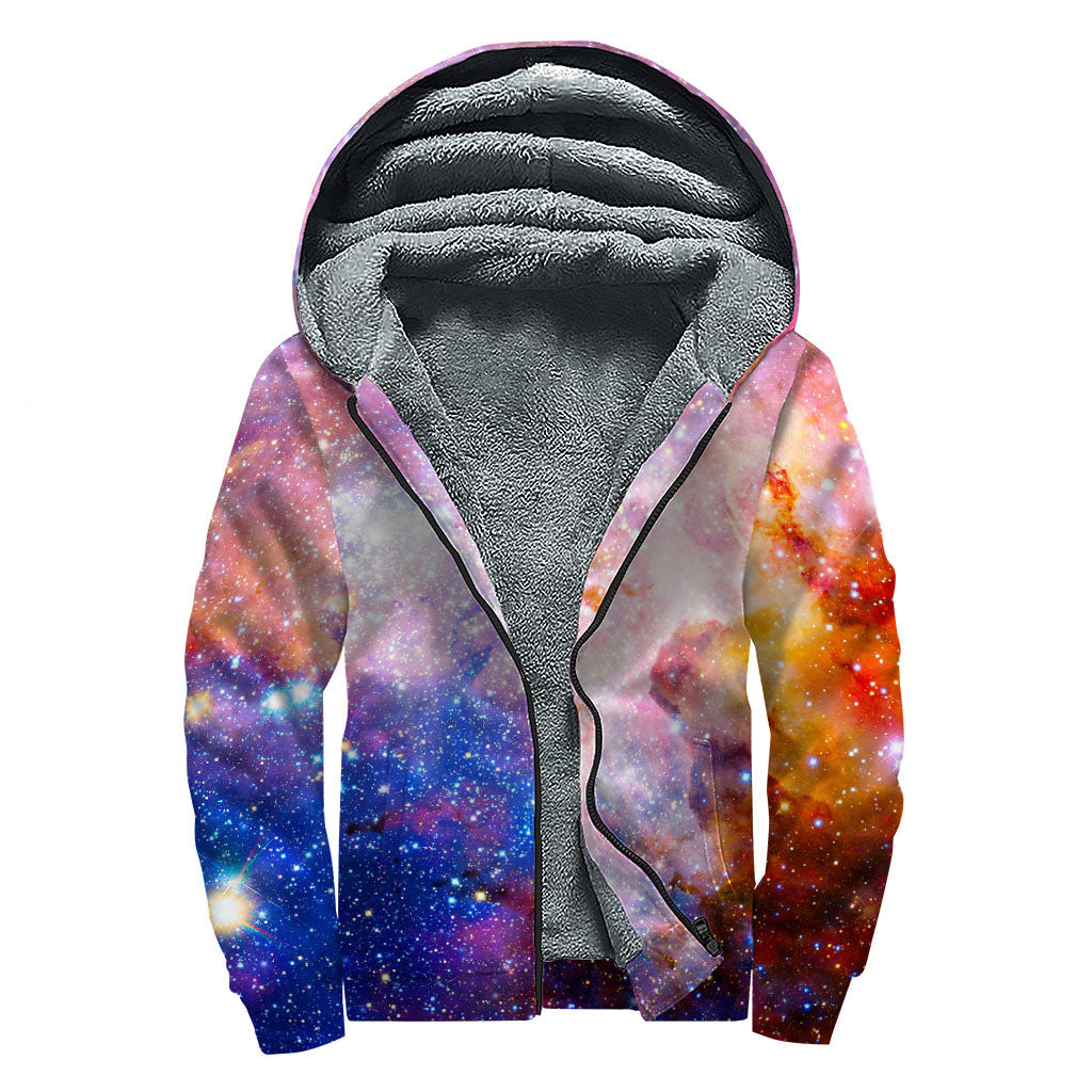 Stardust Galaxy Dreamer Sherpa Lined Zip Up Hoodie - 1