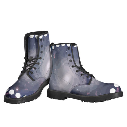 Stay Groovy in Lunar Phase Cycle Print Leather Boots - 3