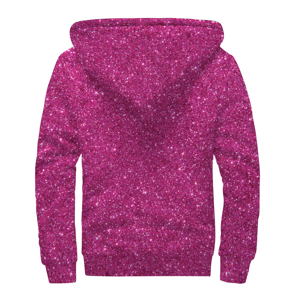 Magenta Pink Sherpa Lined Zip Up Hoodie for Rad Hippies - 2