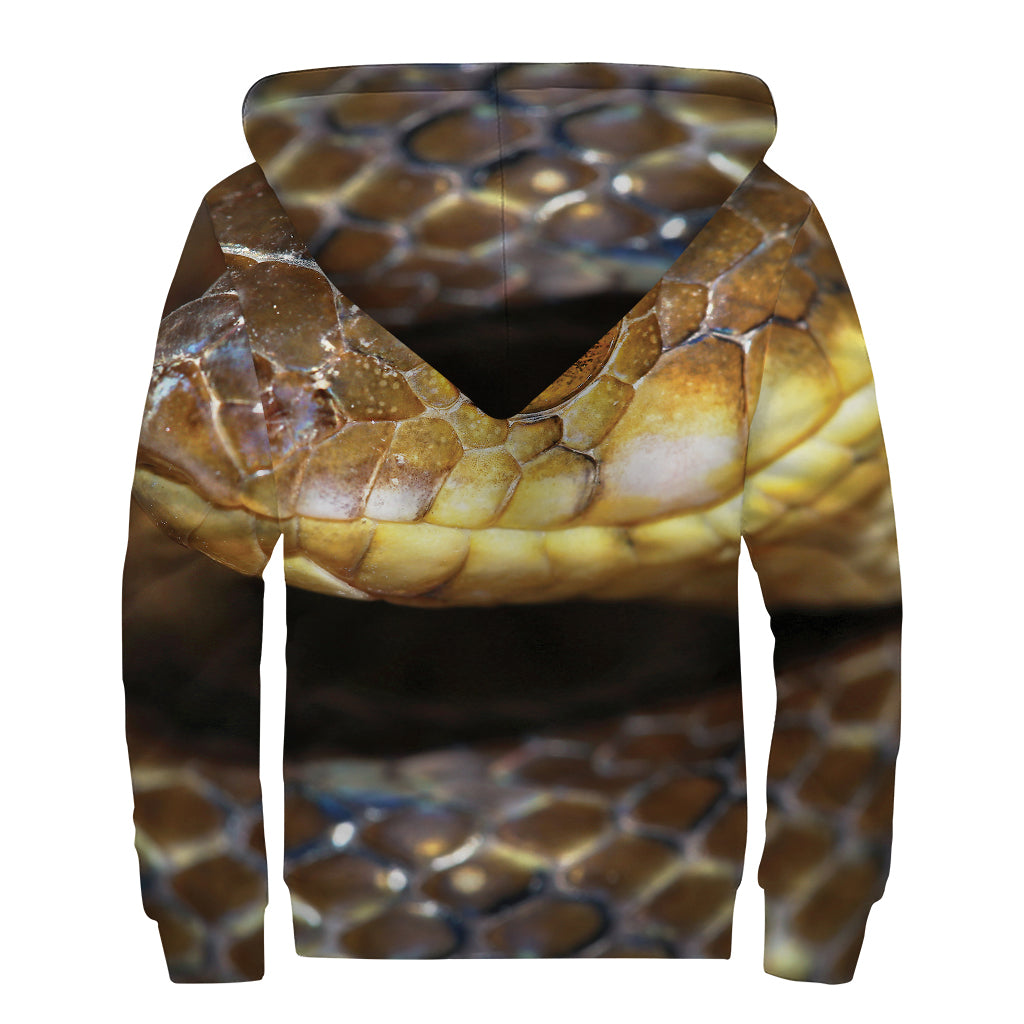 Malagasy Cat-Eyed Snake Print Sherpa Lined Zip Up Hoodie - Embrace Your Inner Hippie Style - 2