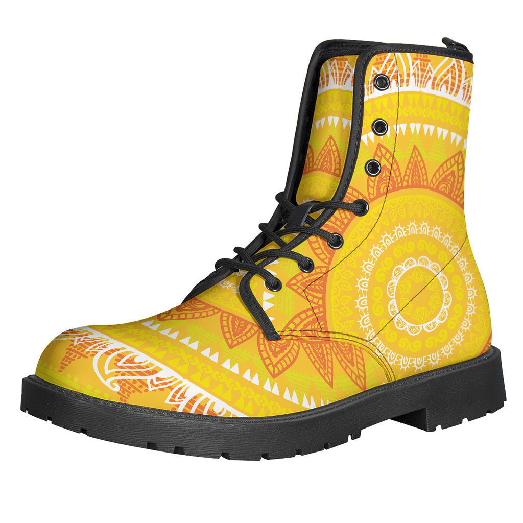 Sun-Kissed Style: Mandala Leather Lightweight Boots for the Free-Spirited Hippie - 1