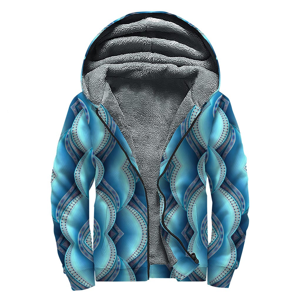 Mandala Waves Bohemian Pattern Sherpa Hoodie - 1