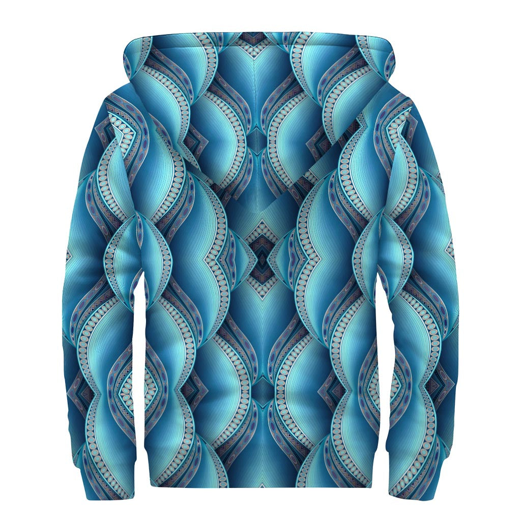 Mandala Waves Bohemian Pattern Sherpa Hoodie - 2