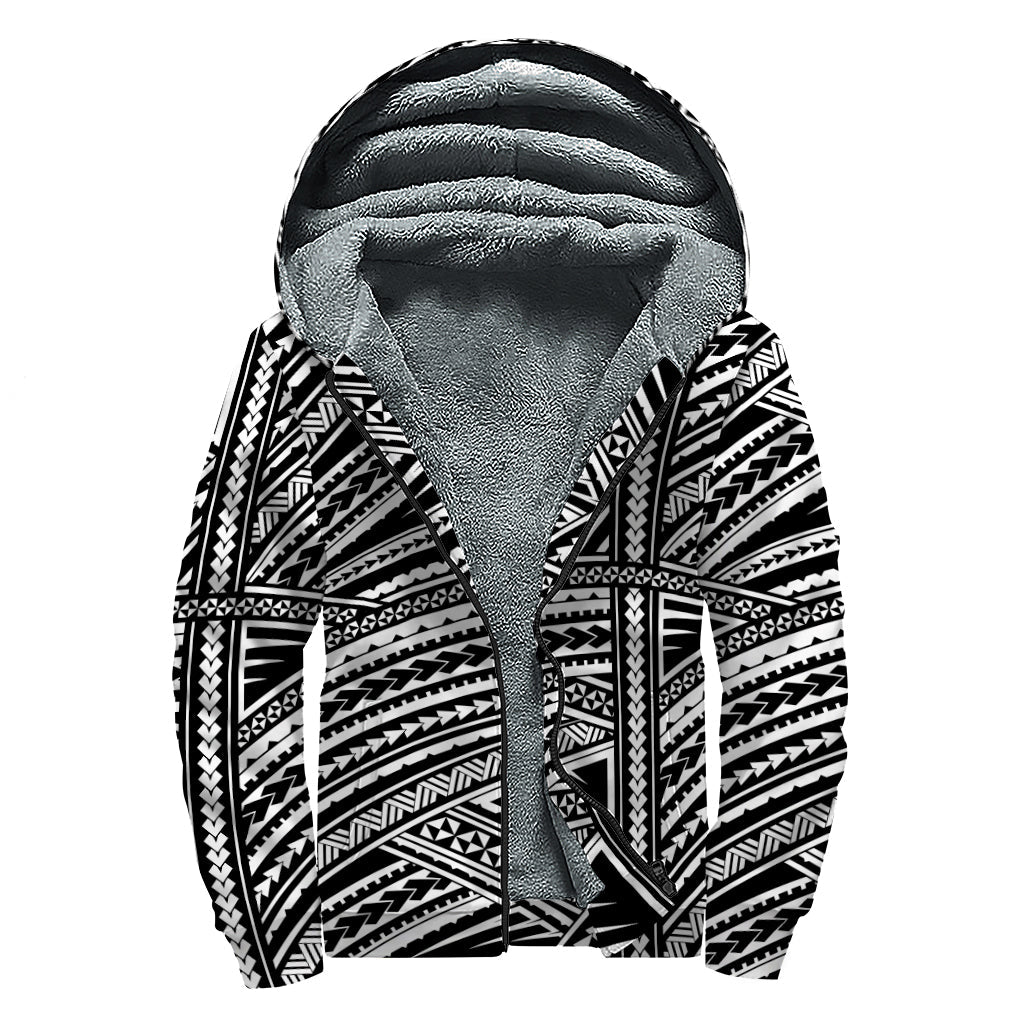 Maori Polynesian Tribal Tattoo Sherpa Hoodie - 1