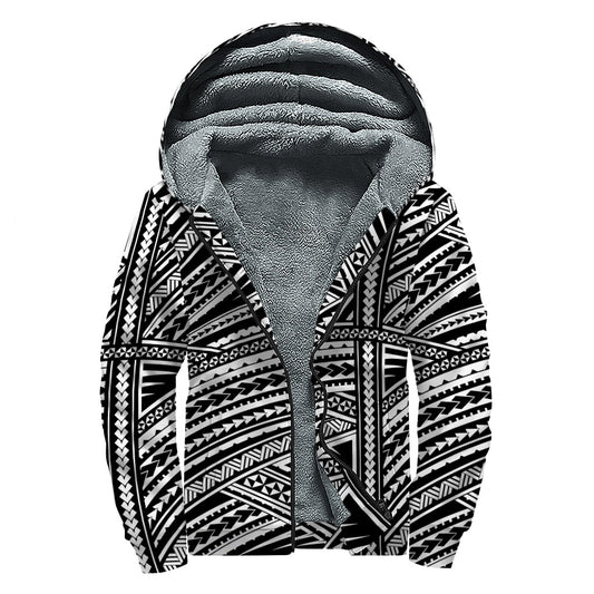 Maori Polynesian Tribal Tattoo Sherpa Hoodie - 1