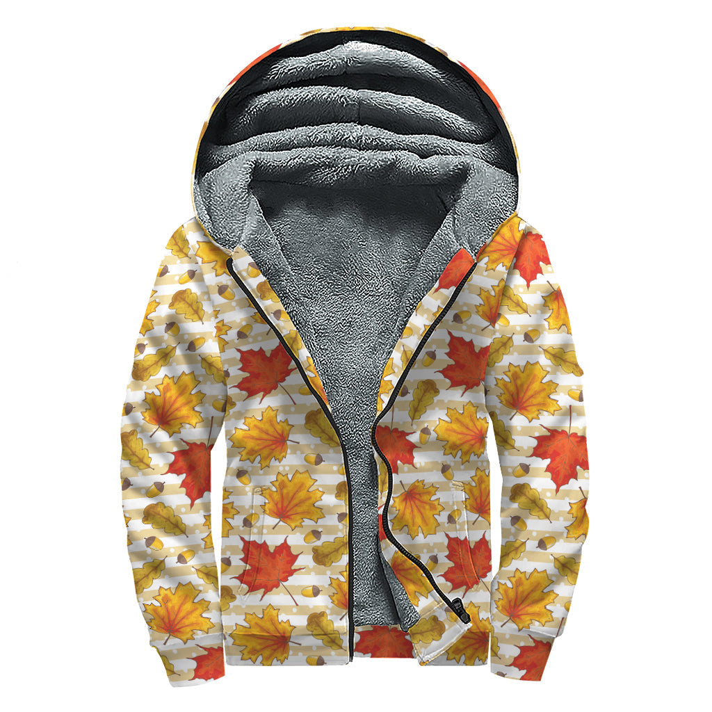 Maple and Oak Pattern Sherpa Lined Hoodie: Embrace Your Free-Spirited Style! - 1