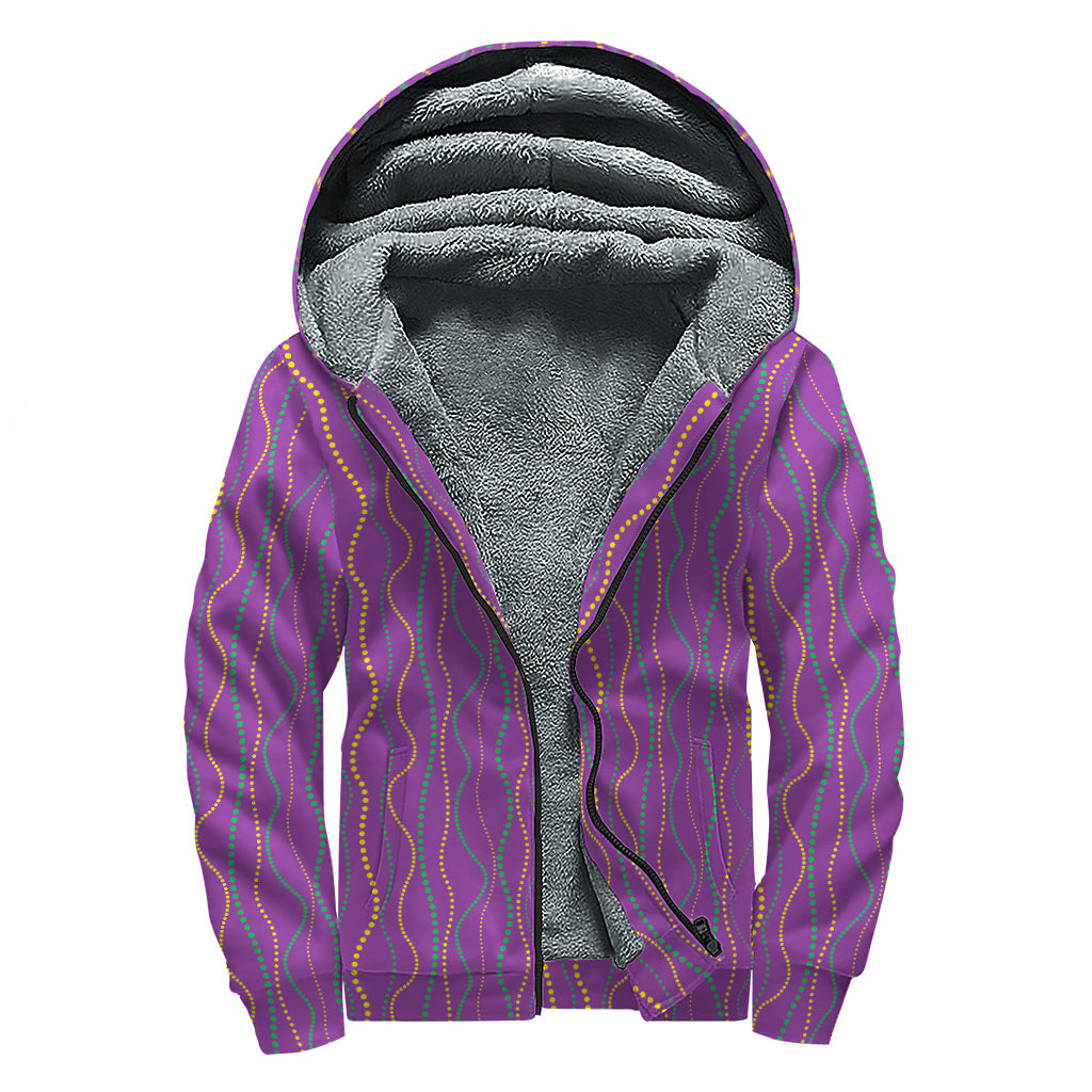 Mardi Gras Dreamer: Sherpa-Lined Zip Up Hoodie for Groovy Hippies - 1