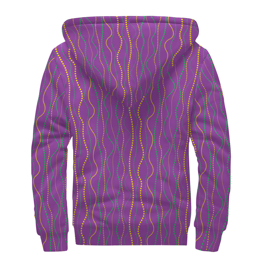 Mardi Gras Dreamer: Sherpa-Lined Zip Up Hoodie for Groovy Hippies - 2