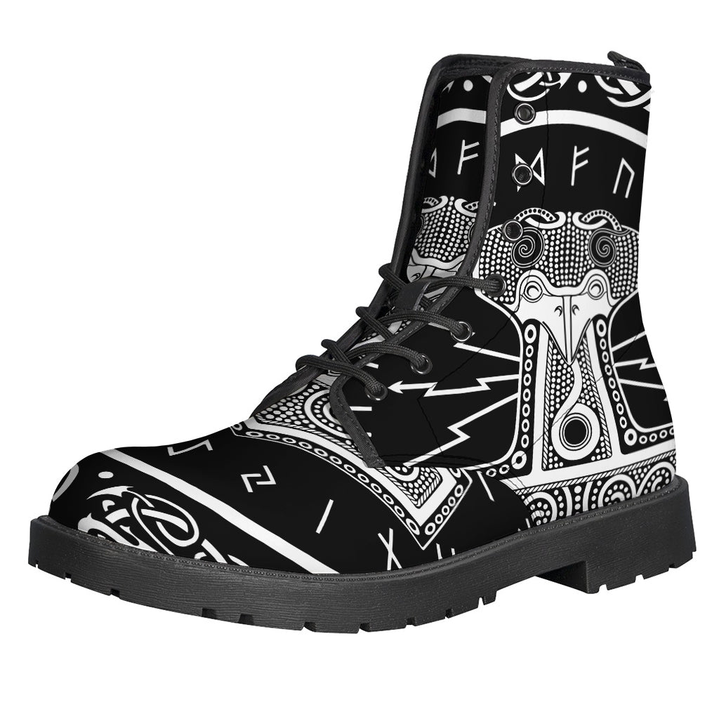 Get Groovy with Mjolnir: Norse Mythology Leather Boots for Hippies - 1