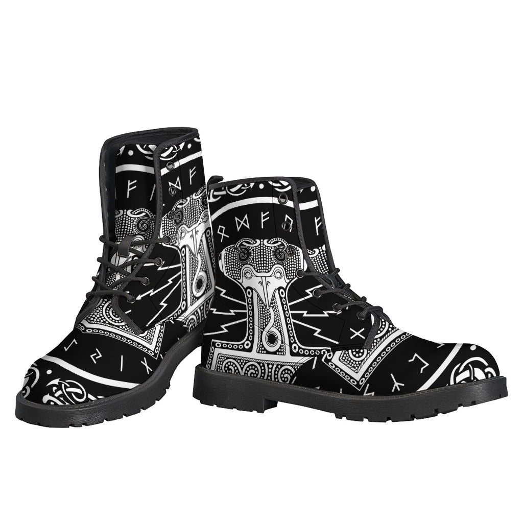 Get Groovy with Mjolnir: Norse Mythology Leather Boots for Hippies - 3