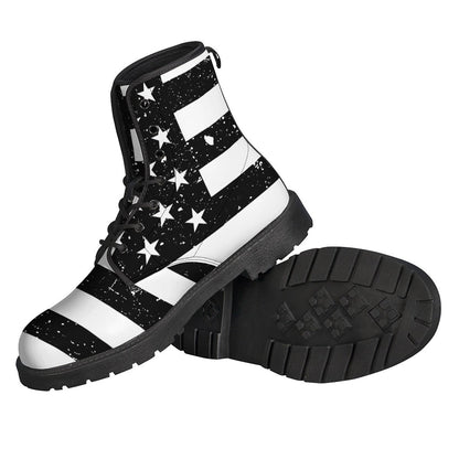 Groovy Grunge American Flag Leather Boots for Hipsters - 2