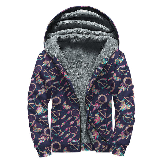 Native American Dream Catcher Sherpa Hoodie: Embrace Your Inner Hippie - 1