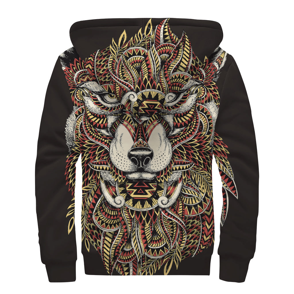 Spirit Animal Sherpa: Native American Wolf Hoodie for Hippie Souls - 2