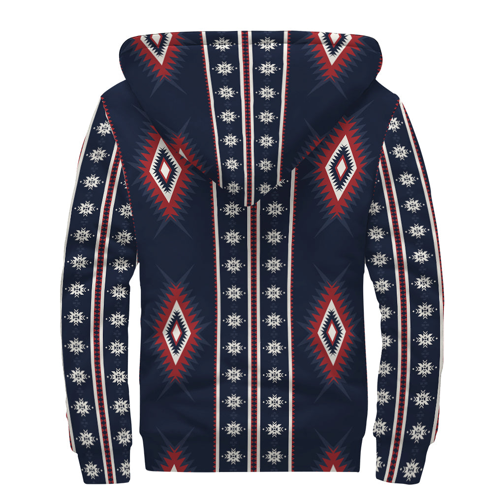 Native Tribal Navajo Pattern Sherpa Lined Hoodie: A Hippie's Dream - 2