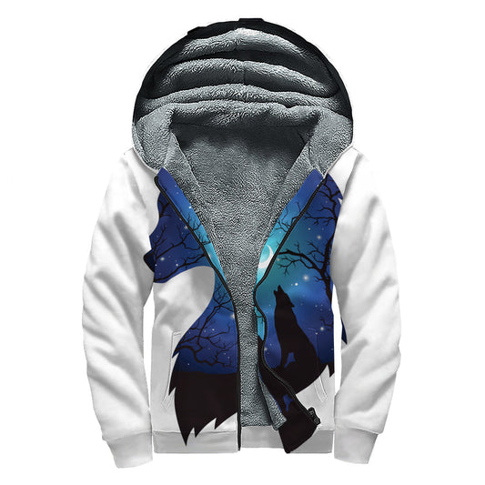 Wolf Spirit Sherpa: Embrace the Night Forest Vibe in This Hippie-Chic Hoodie - 1