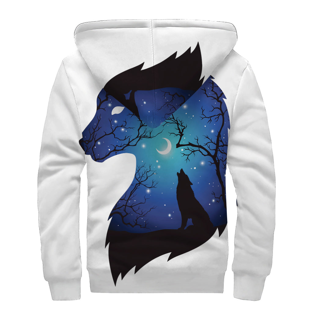 Wolf Spirit Sherpa: Embrace the Night Forest Vibe in This Hippie-Chic Hoodie - 2