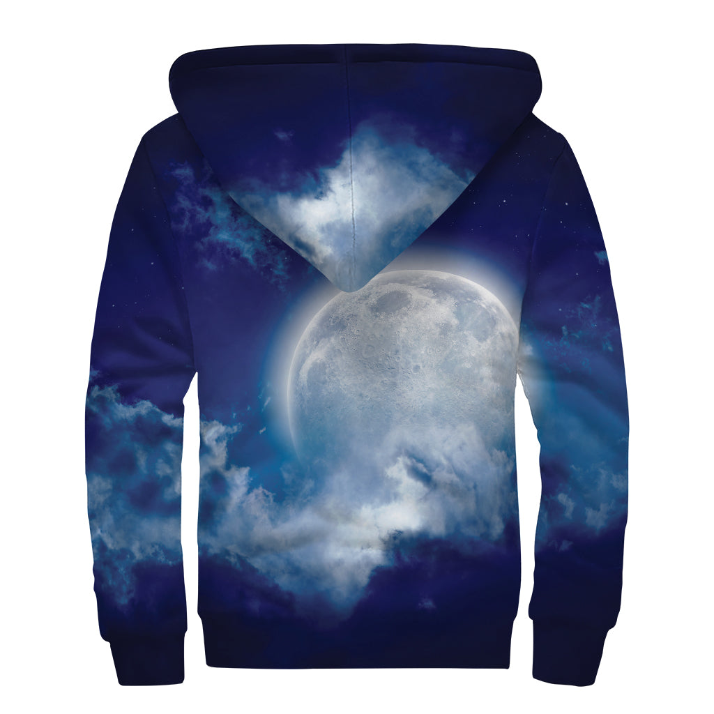 Night Sky Boho Chic Sherpa Lined Zip Up Hoodie for Hippies - 2