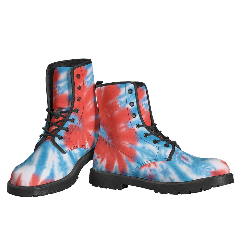 Groovy Tie Dye Leather Boots for Free-Spirited Hippies - 3