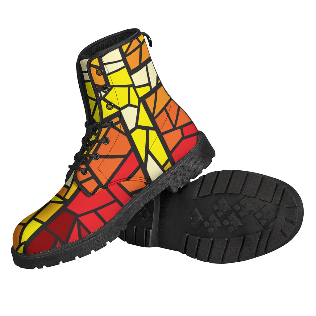 Groovy and Unique Stained Glass Cross Leather Boots for the Free-Spirited Hippies - 2