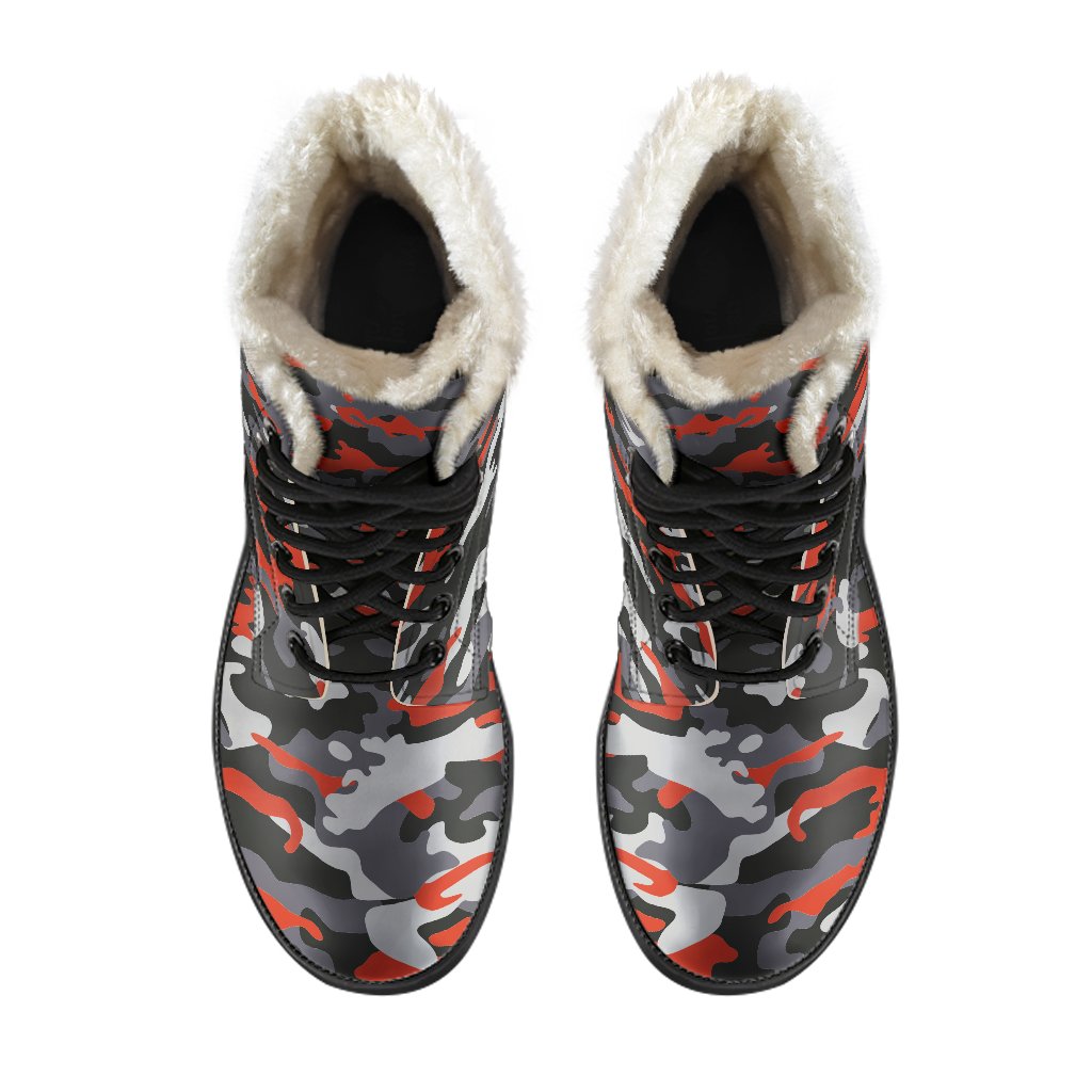 Step Out in Style: Groovy Camo Print Faux Fur Leather Boots for the Free-Spirited Hippie - 4