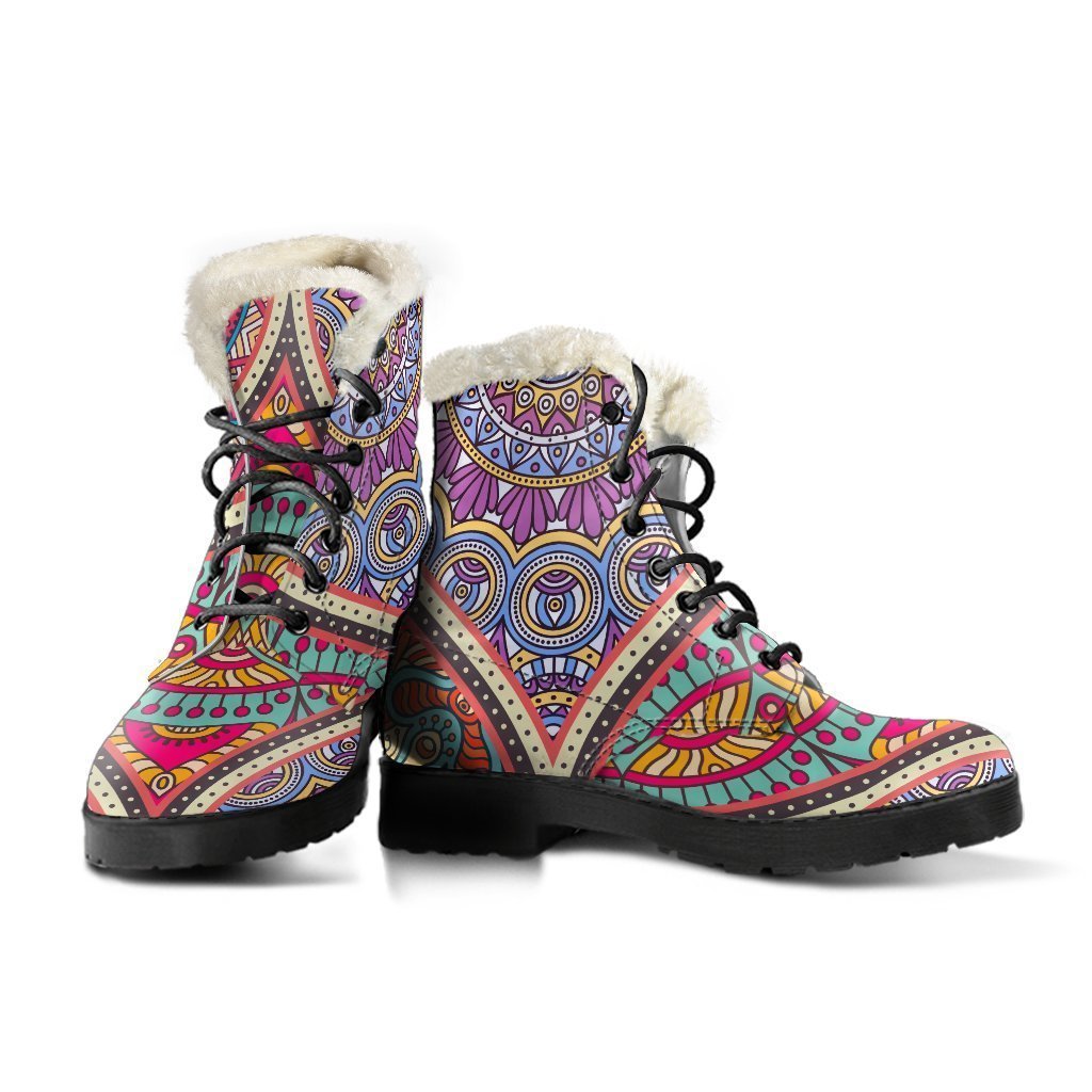 Boho Chic: Faux Fur Leather Boots for the Free-Spirited Hippie Soul - 3