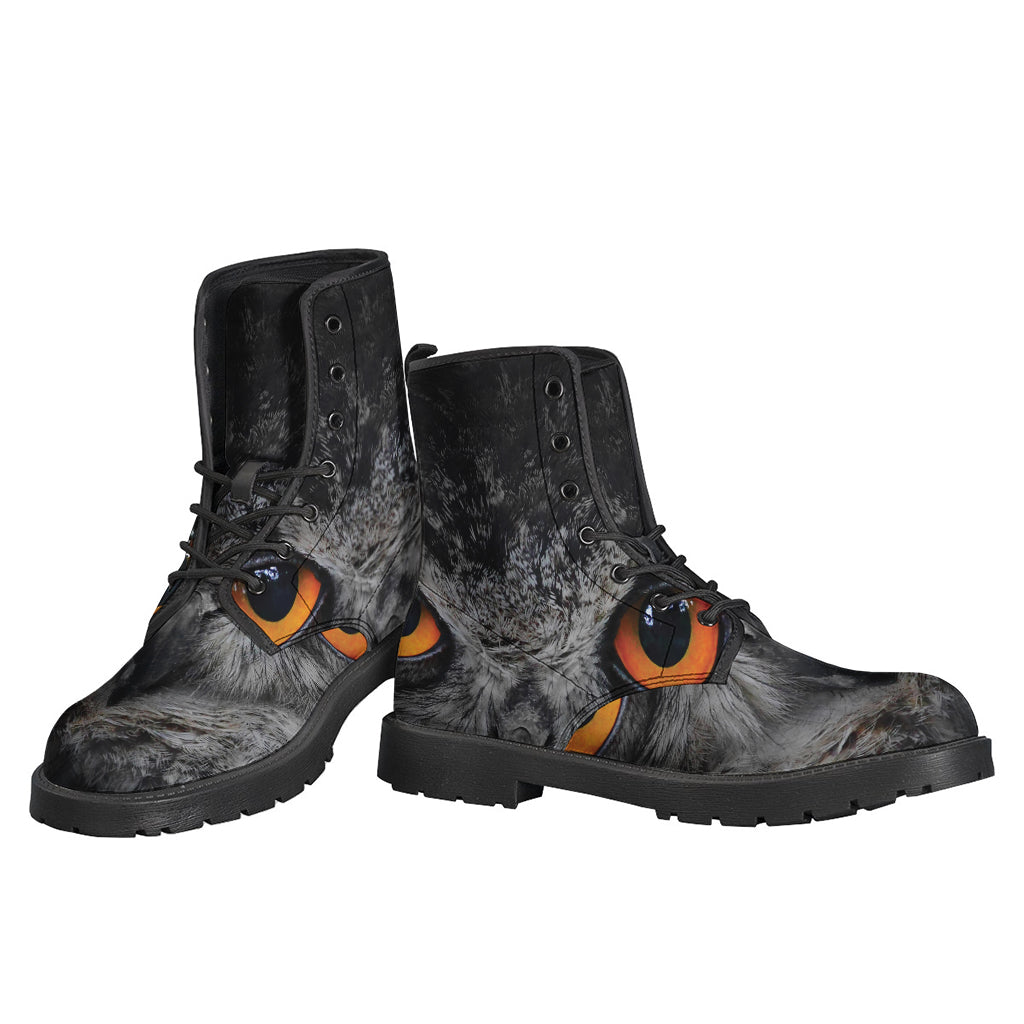 Owl Eyes Leather Lightweight Boots: Embrace Your Inner Hippie Spirit - 3