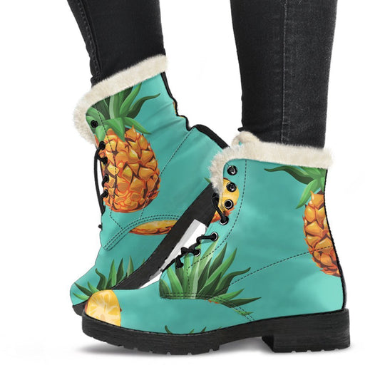 Turquoise Pineapple Hippie Boots: Embrace Your Inner Flower Child - 1