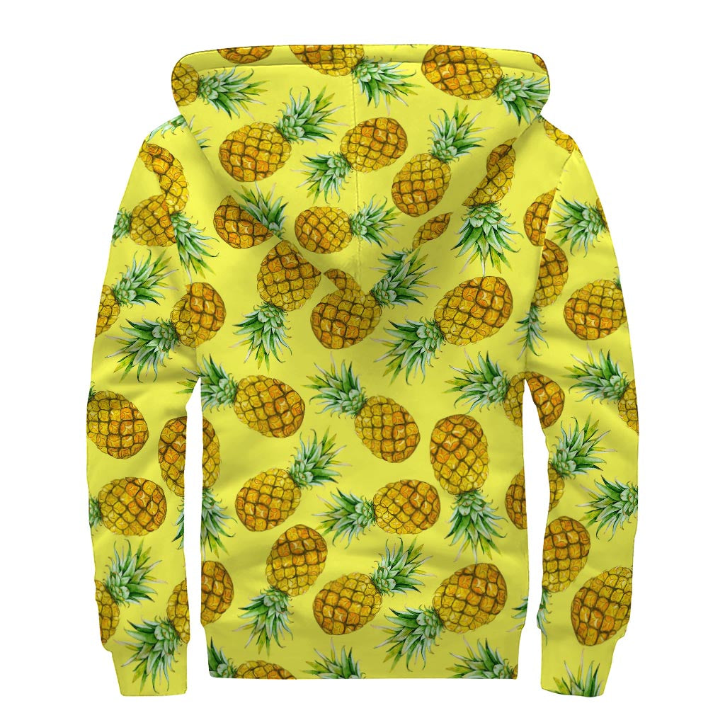 Groovy Pineapple Sherpa Lined Zip Up Hoodie for Hippies - 2