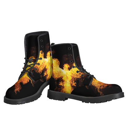 Step Into Groovy Vibes with Phoenix Firebird Print Leather Boots - 3