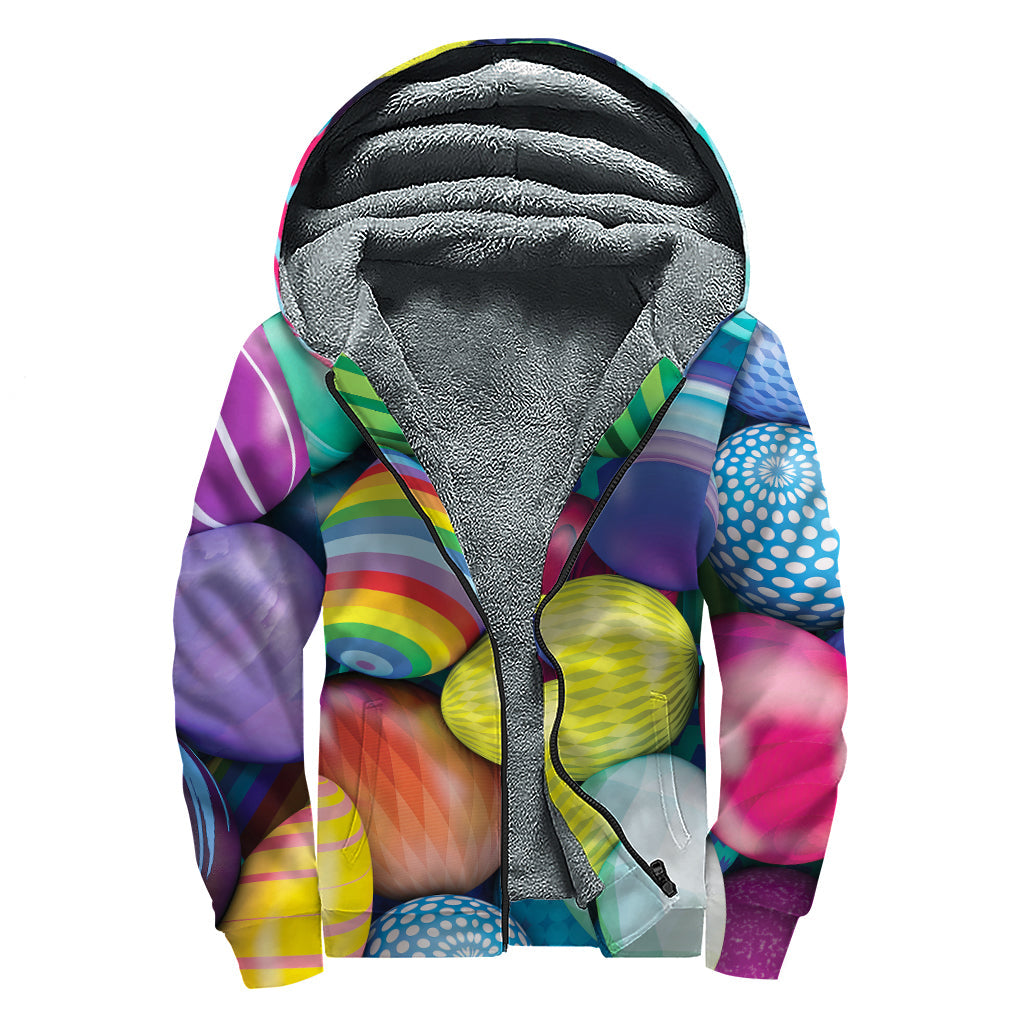 Groovy Easter Egg Delight: Sherpa Lined Zip Up Hoodie for Hippies - 1