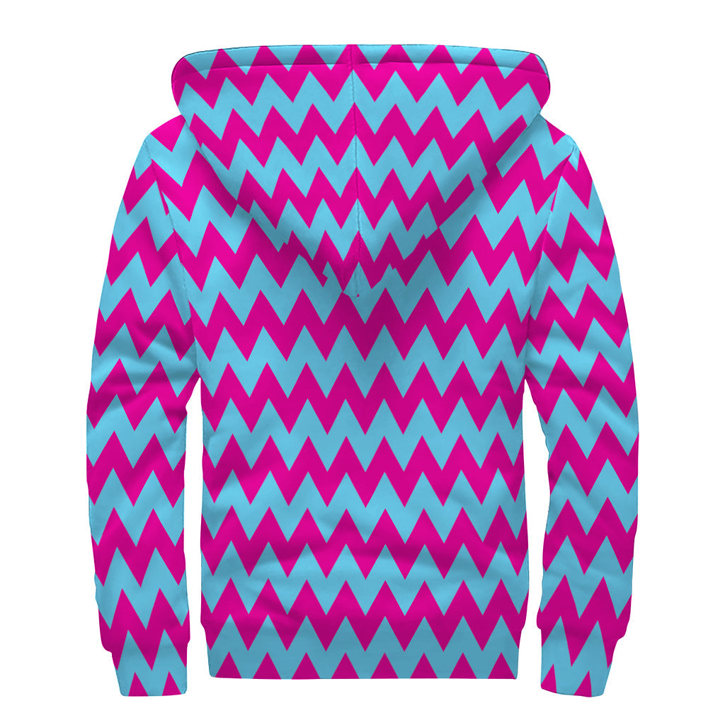 Dreamy Chevron Pattern Hippie Sherpa Lined Hoodie - 2