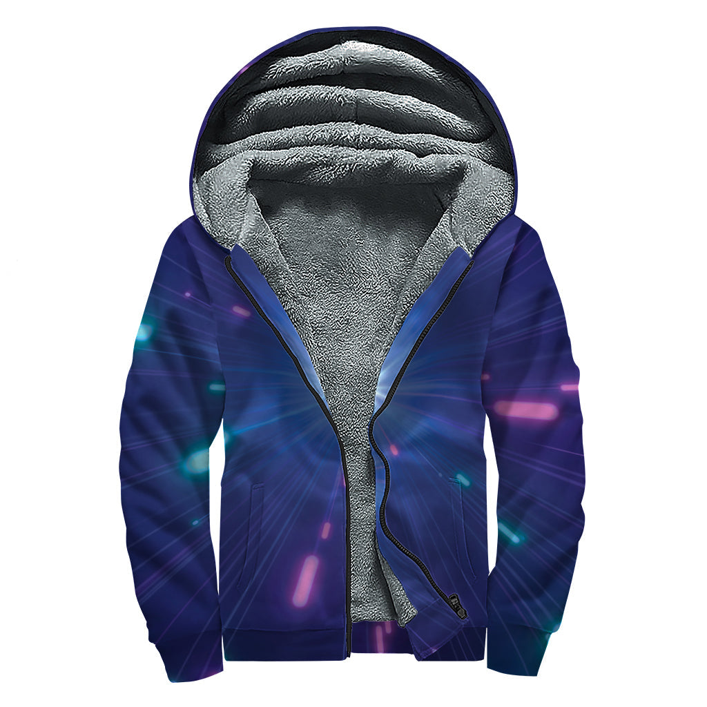 Pink and Teal Tie-Dye Dream Sherpa Lined Hoodie for Hippie Vibes - 1