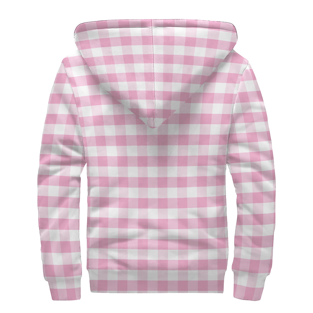 Pink Gingham Paradise: Stay Cozy in Style with our Sherpa Lined Zip Up Hoodie! - 2