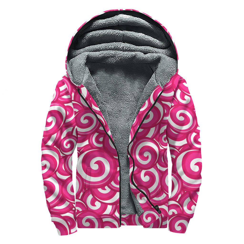 Peace, Love, and Sherpa: Pink Lollipop Candy Pattern Zip Up Hoodie for the Groovy Hippie - 1