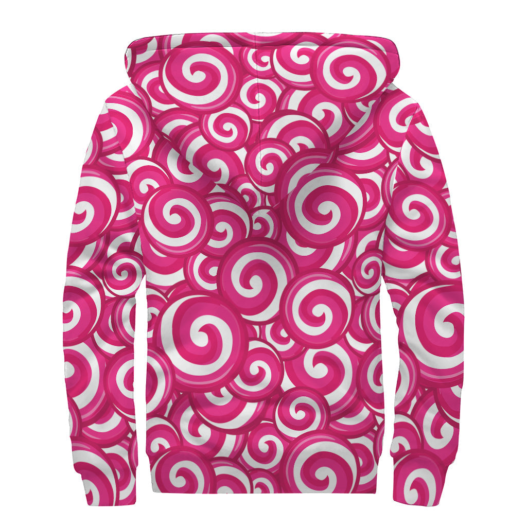 Peace, Love, and Sherpa: Pink Lollipop Candy Pattern Zip Up Hoodie for the Groovy Hippie - 2