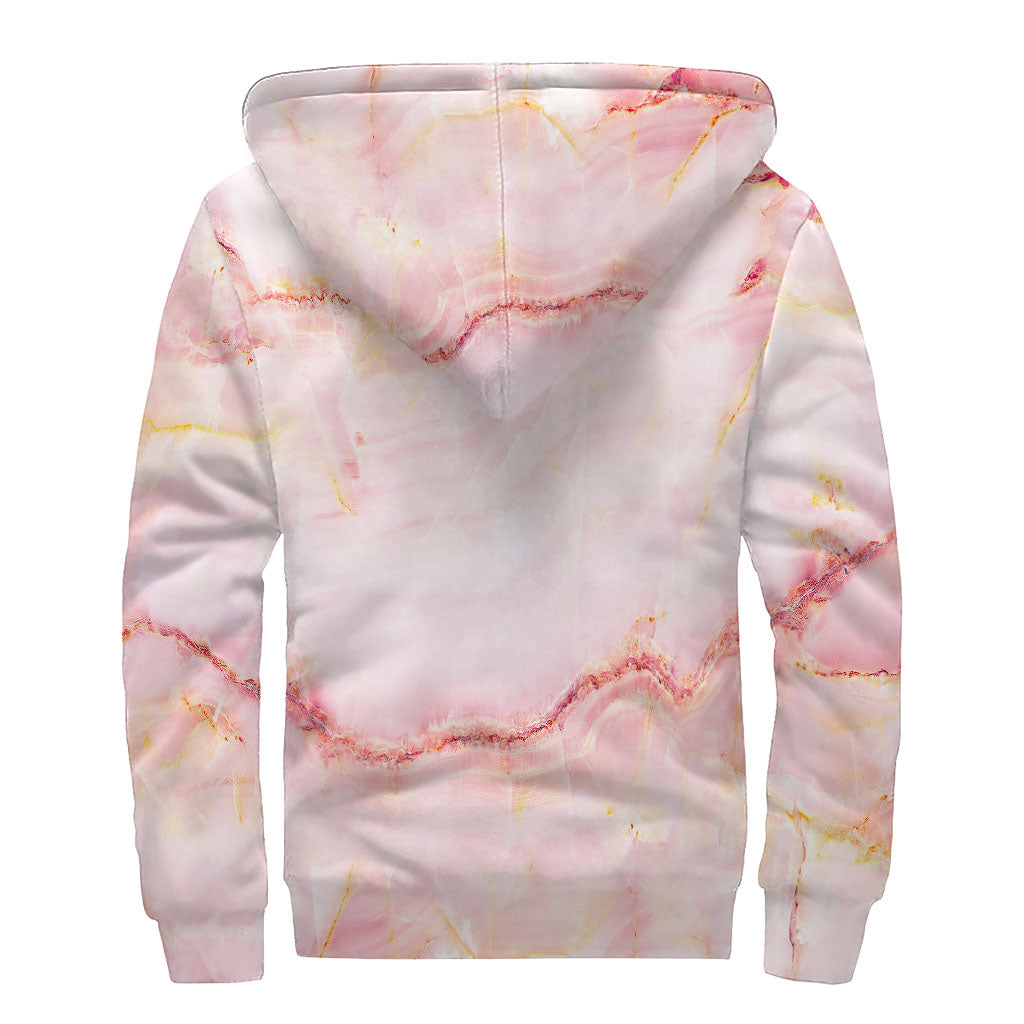 Groovy Pink Marble Sherpa Lined Zip Up Hoodie for the Ultimate Hippie Style - 2