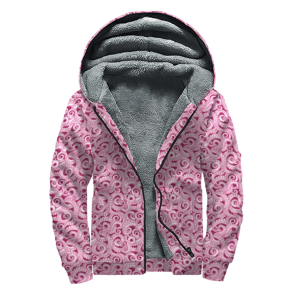 Pink Octopus Tentacles Sherpa Hoodie - 1