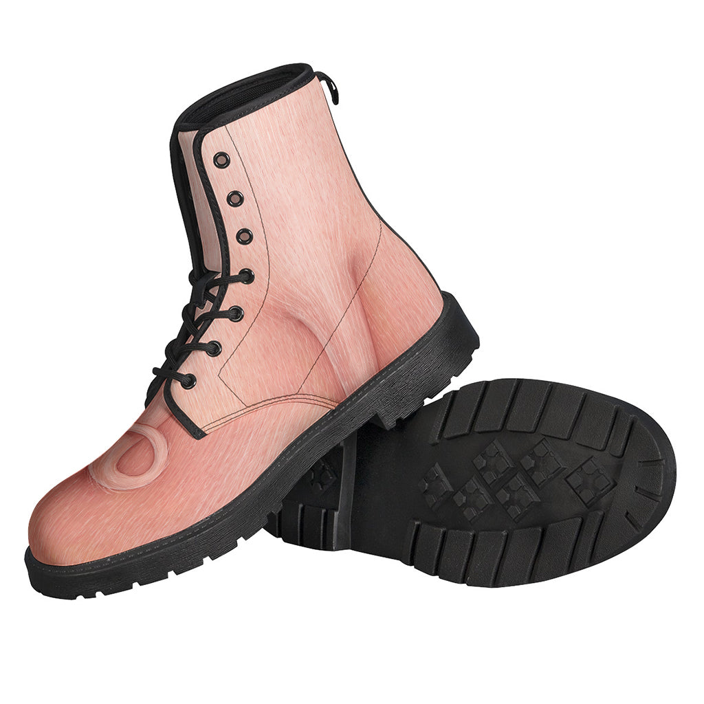 Groovy Pink Pig-Tail Print Leather Boots for the Free Spirited Hippie - 2