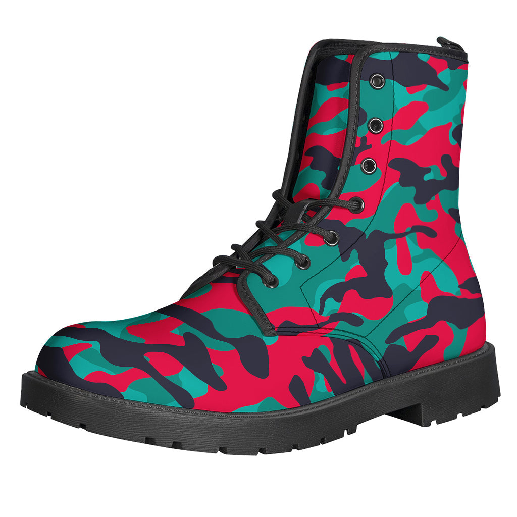 Pretty in Pink: Camouflage Print Leather Boots for the Free-Spirited Hippie - 1