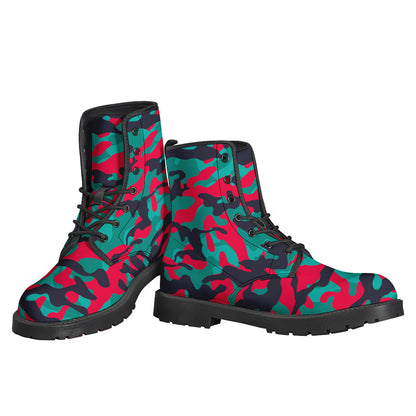 Pretty in Pink: Camouflage Print Leather Boots for the Free-Spirited Hippie - 3