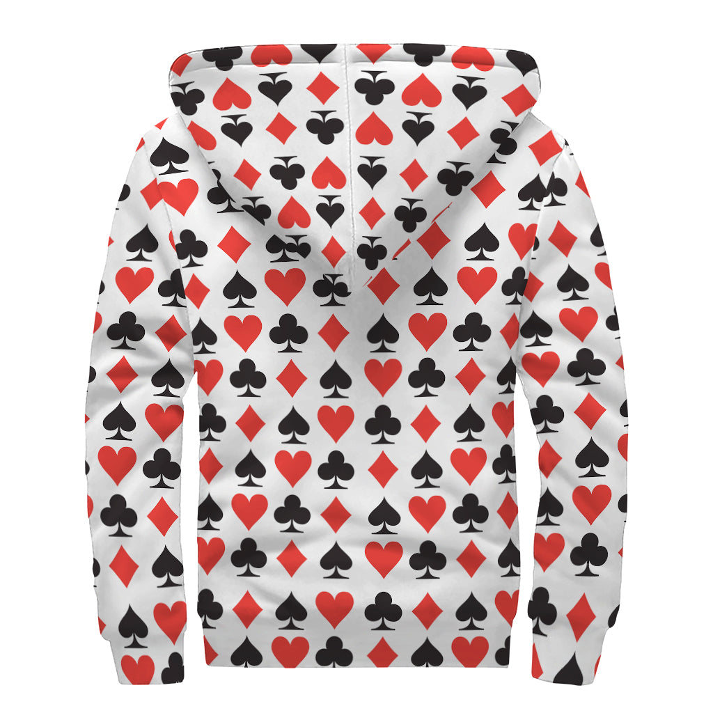 Playing Card Symbols Sherpa Lined Zip Up Hoodie: Embrace Your Inner Hippie Style - 2