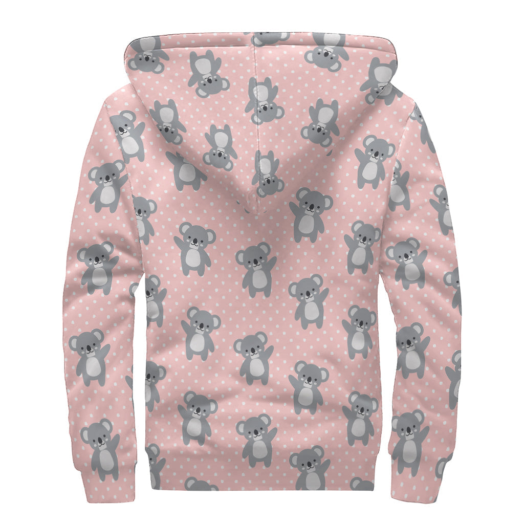 Groovy Koala Polka Dot Sherpa Hoodie for Free-Spirited Hippies - 2