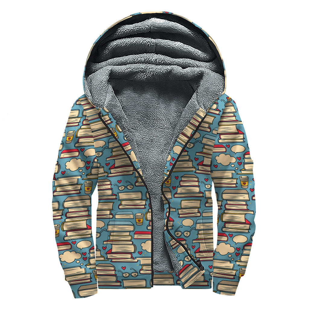 Groovy Pop Art Books Sherpa Lined Zip Up Hoodie for the Free-Spirited Hippie - 1