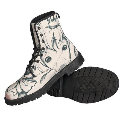 Groovy Princess Poodle Print Leather Boots for the Ultimate Hippie Vibe - 2