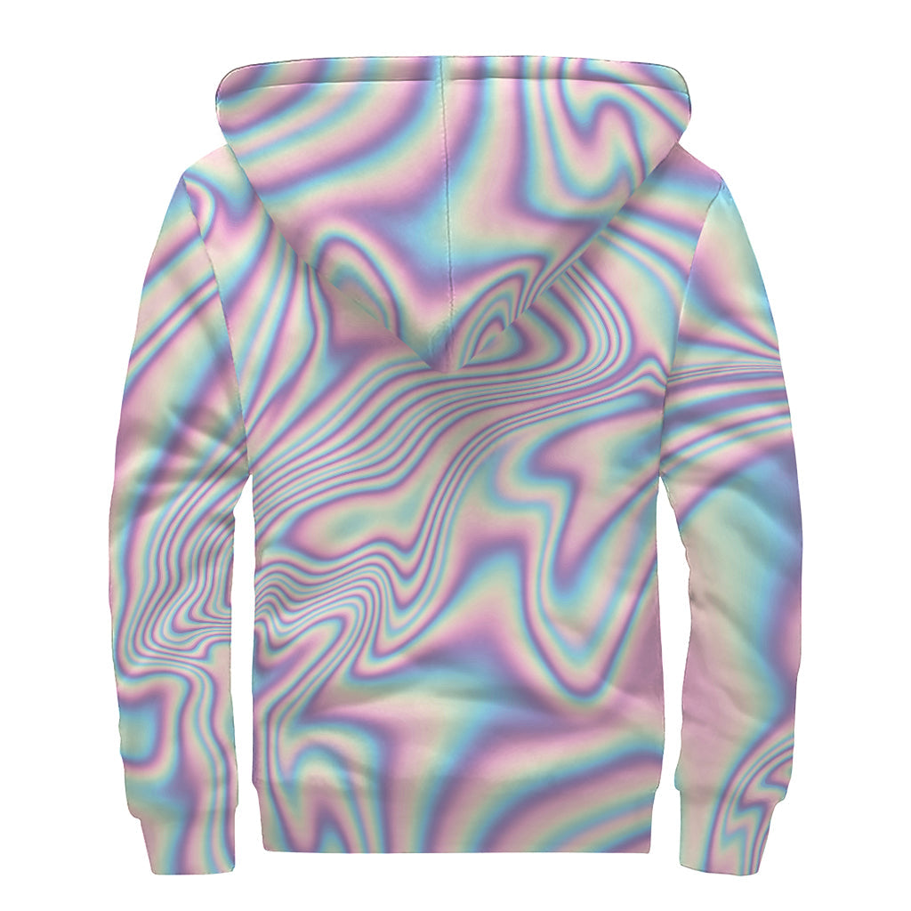 Groovy Vibes: Psychedelic Holographic Sherpa Hoodie for Free-spirited Hippies - 2