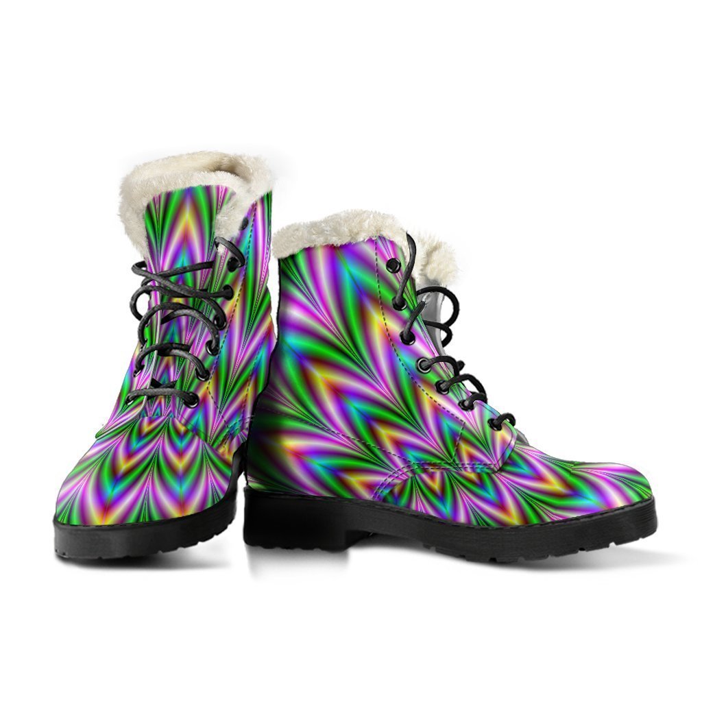 Psychedelic Radiant Faux Fur Leather Boots for the Grooviest Hippies - 3